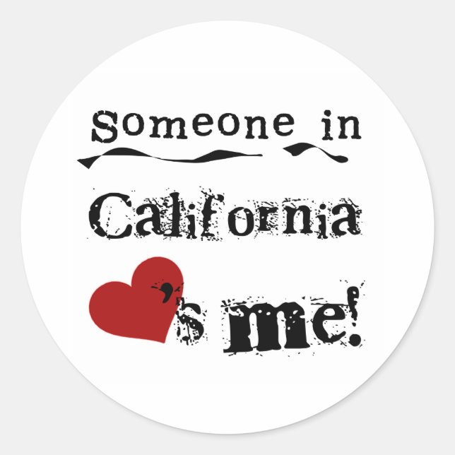 Sticker Rond Someone en Californie (Devant)