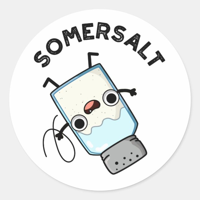 Sticker Rond Somersalt Funny Somersault Salt Pun (Devant)