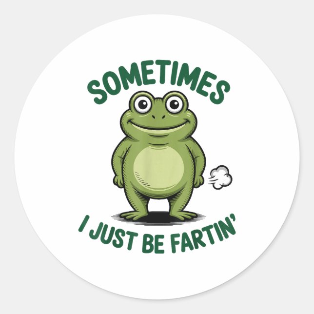 Sticker Rond Sometimes I Just Be Farting Frog Christmas Funny F (Devant)