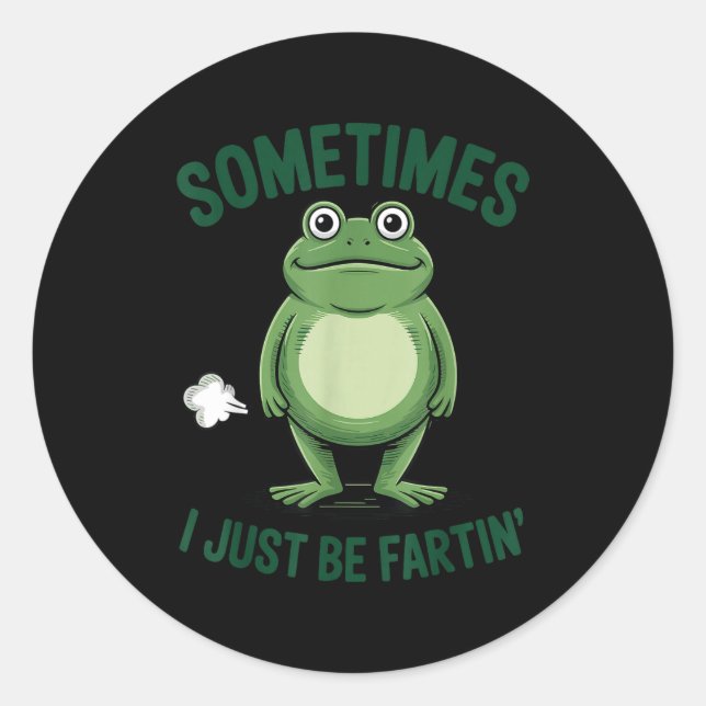 Sticker Rond Sometimes I Just Be Farting Frog Christmas Funny F (Devant)