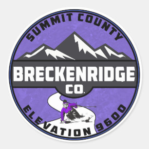 Sticker Rond Sommet de ski de Breckenridge Colorado Comté