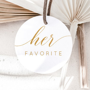 Sticker Rond Son Cadeau de Faveur de Faux Or Calligraphique Pré