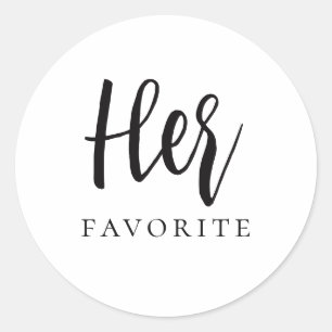 Sticker Rond Son cadeau favori d'écriture calligraphique modern