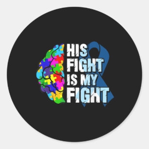 Sticker Rond Son Combat Est Ma Sensibilisation sur l'autisme De