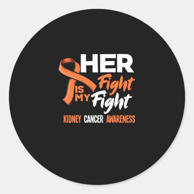 Sticker Rond Son combat est mon combat Conscience du cancer du  (Devant)