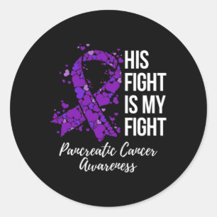 Sticker Rond Son Combat Est Mon Combat Conscience Du Cancer Pan