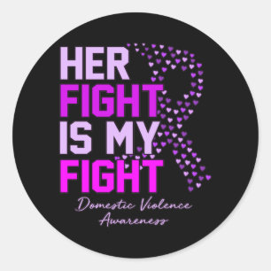Sticker Rond Son Combat Est Mon Combat Contre La Violence Domes