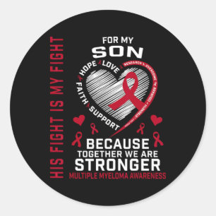 Sticker Rond Son combat est mon combat Fils Sensibilisation au