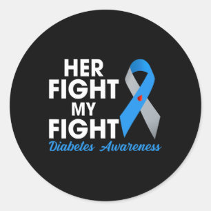 Sticker Rond Son combat est mon combat Type 1 TD1 Diabetes Awar