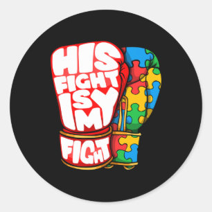 Sticker Rond Son Combat Est Mon Fight Sensibilisation sur l'aut