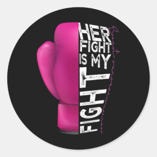 Sticker Rond Son Combat Est Mon Gant De Boxe Rose De Combat