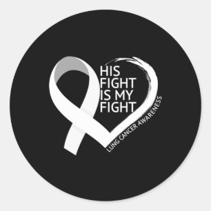 Sticker Rond Son Combat Est Mon Mois De Lutte Contre Le Cancer 
