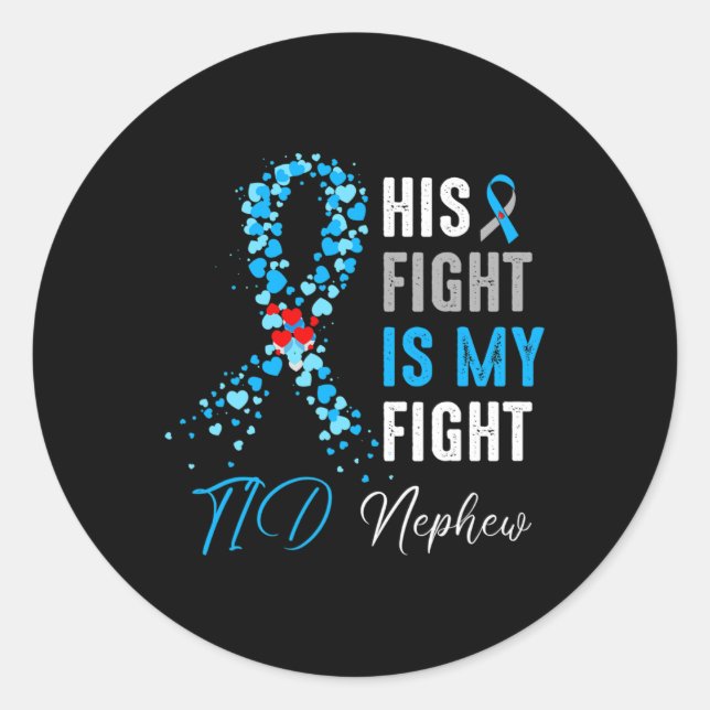 Sticker Rond Son combat est My Fight T1D Nephew Diabetes Awards (Devant)