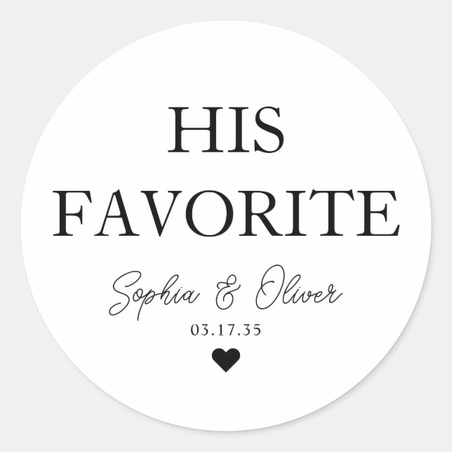 Sticker Rond SON Dessert Café Bar Coeur Mariage Favoriser (Devant)