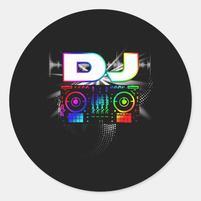 Sticker Rond Son Dj Music Player (Devant)