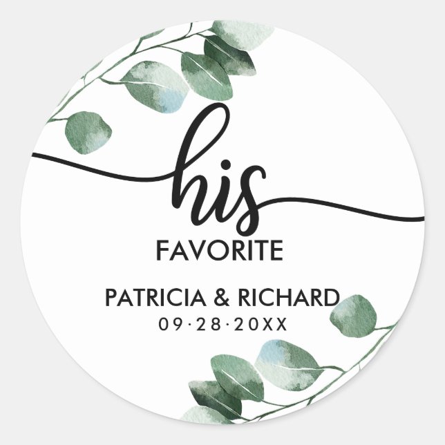 Sticker Rond Son et son Mariage de verdure favori (Devant)