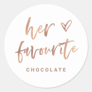 Sticker Rond Son favori Décontracté Rose Gold Script and Hear