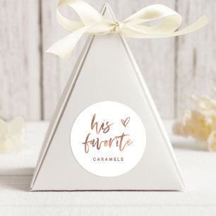 Sticker Rond Son favori   Décontracté Rose Gold Script and Hear