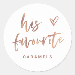 Sticker Rond Son favori Décontracté Rose Gold Script and Hear