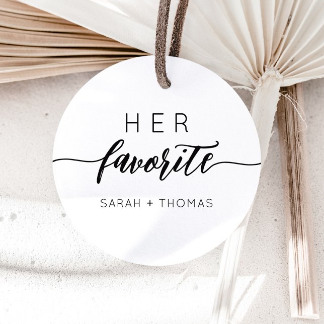 Sticker Rond Son Favori Moderne С alligraphique Favoriser Cadea (Créateur téléchargé)