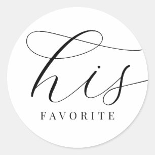 Sticker Rond Son Groom favori noir blanc élégant minimal