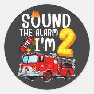 Sticker Rond Son L'alarme Je suis 2 pompier Moteur d'incendie