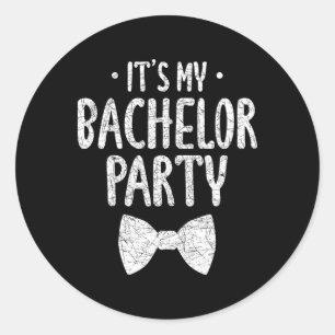 Sticker Rond Son Mariage de la fête de baccalauréat Groom Funny