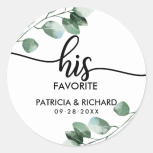 Sticker Rond Son Mariage de verdure préféré à Lui et à Elle