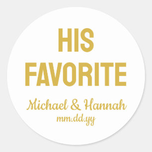 Sticker Rond Son Mariage favori Favoriser la bonbonne pour alle