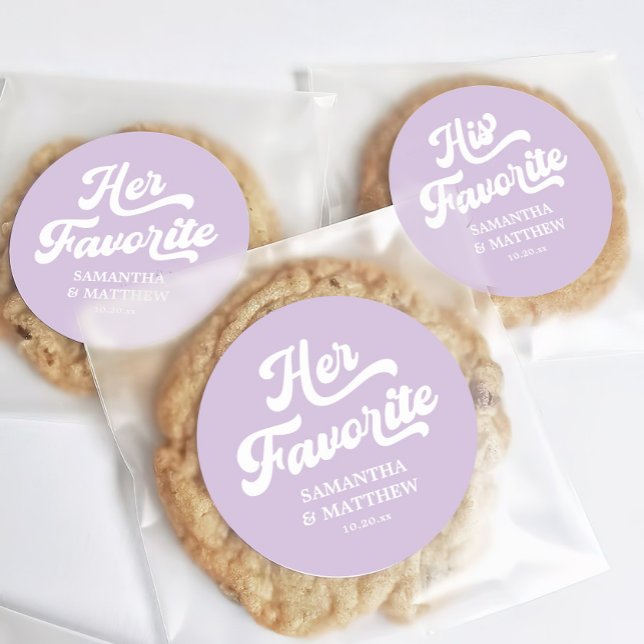 Sticker Rond Son Mariage Favori Violet Lumière Faveur (Créateur téléchargé)