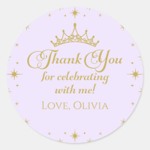 Sticker Rond Son Royal Fiveness Princesse Or 5 ans