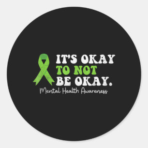 Sticker Rond Son Ruban de Sensibilisation à la Santé Mentale po
