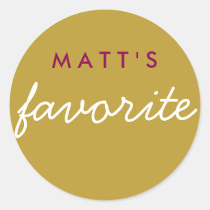 Sticker Rond Son Snack préféré Magenta Gold