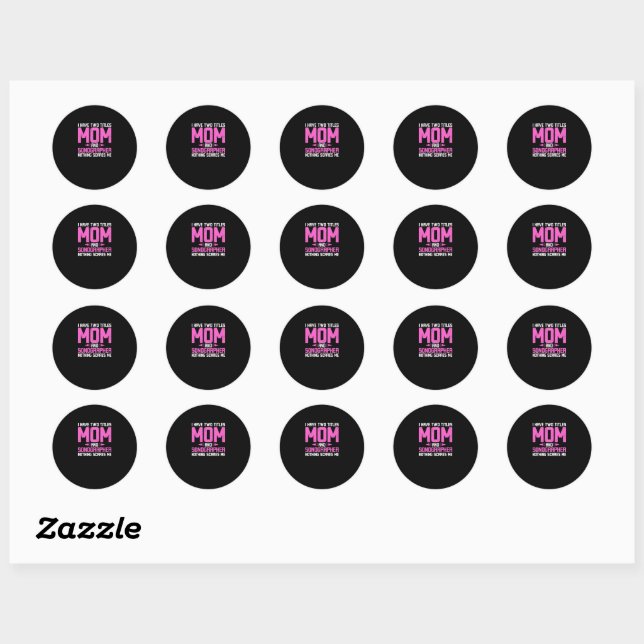 Sticker Rond Sonographe Sonographie Maman (Feuille)