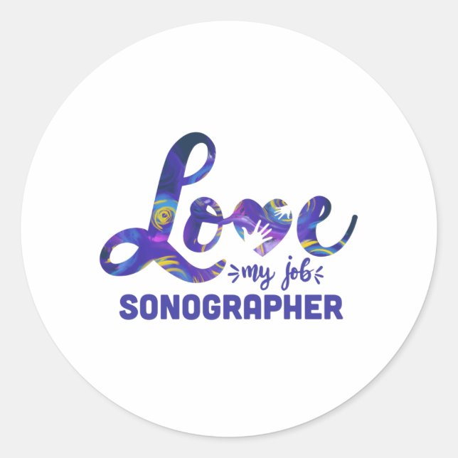 Sticker Rond Sonographe, Ultrasound technologie idée cadeau (Devant)