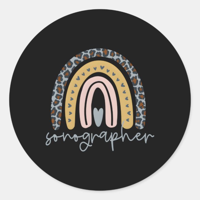 Sticker Rond Sonographer Rainbow Ultrasound Tech (Devant)