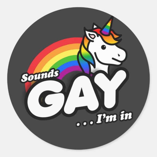 Sticker Rond SONS GAY JE SUIS EN T-shirt (Devant)