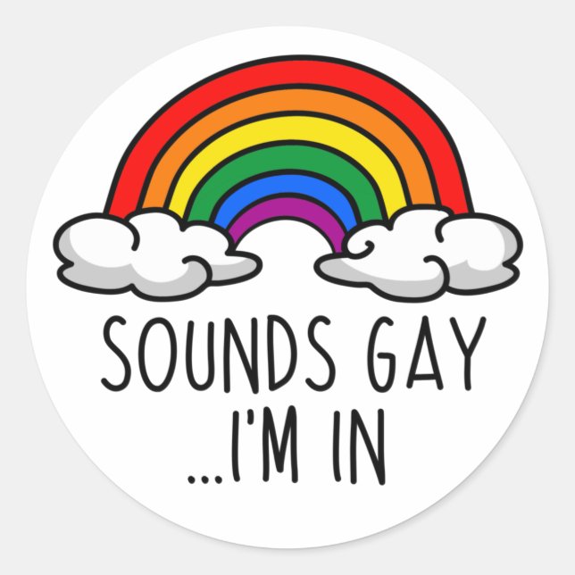 Sticker Rond SONS GAY JE SUIS EN T-shirt (Devant)