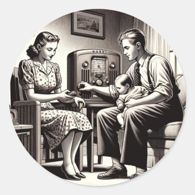 Sticker Rond Sons Sticky : Diffusion Partout. (Devant)