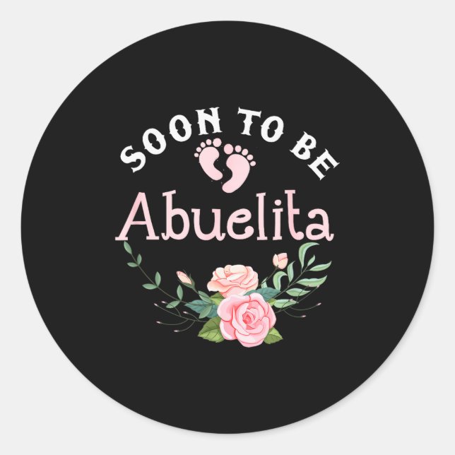 Sticker Rond Soon To Be Abuelita Promoted To New Grandma Spanis (Devant)