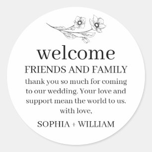 Sticker Rond Sophia Simple Mariage noir blanc