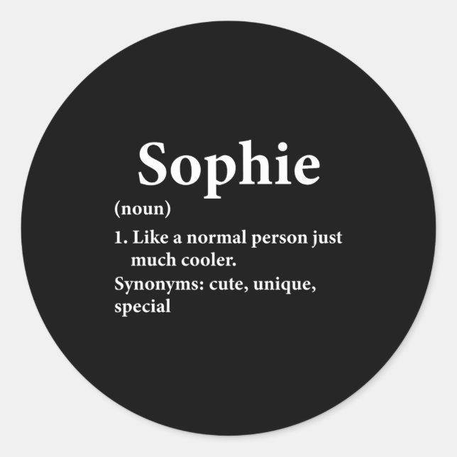 Sticker Rond Sophie Name Definition Funny D  (Devant)
