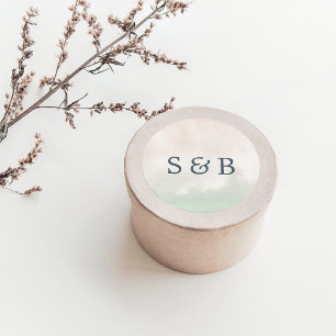 Sticker Rond Sorbet Aquarelle Pastel Mariage Monogram