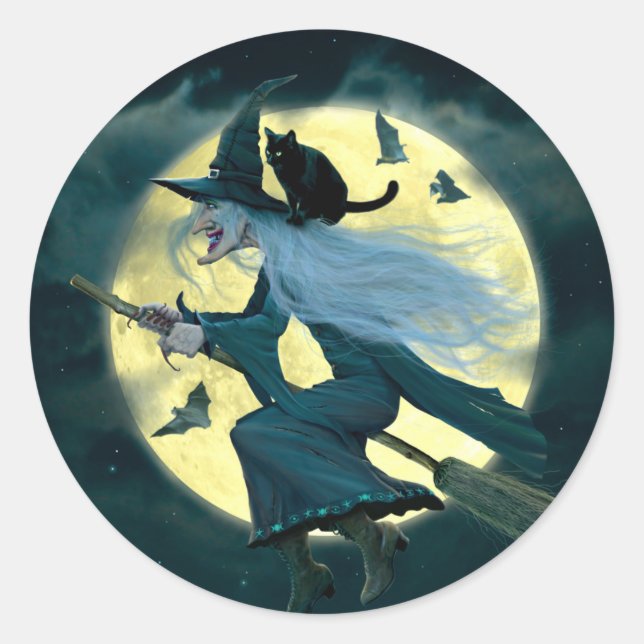 Sticker Rond sorcière (Devant)