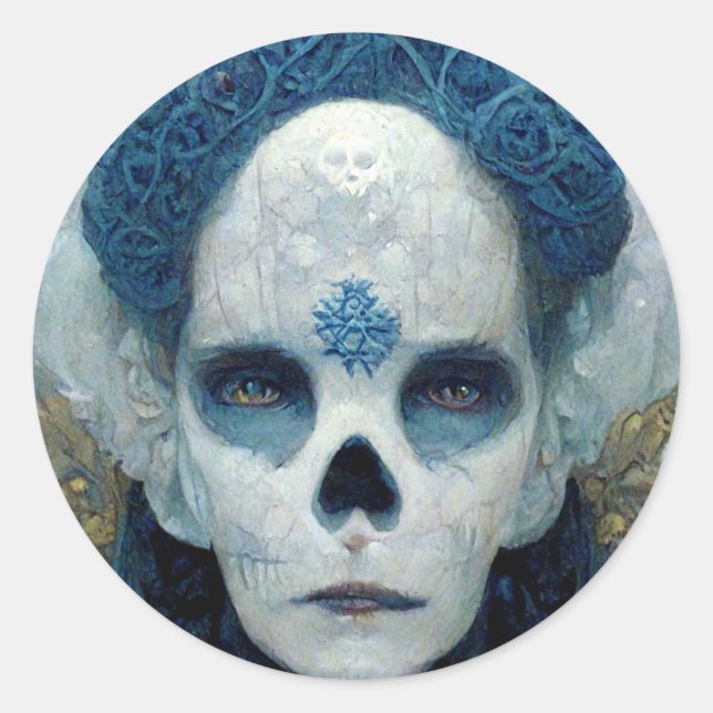 Sticker Rond Sorcière de glace 2 Imaginaires Sci-Fi (Devant)