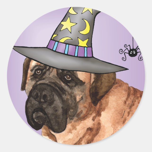 Sticker Rond Sorcière de mastiff (Devant)