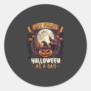 Sticker Rond Sorcières Pendues Halloween Sorcière Volante Maiso