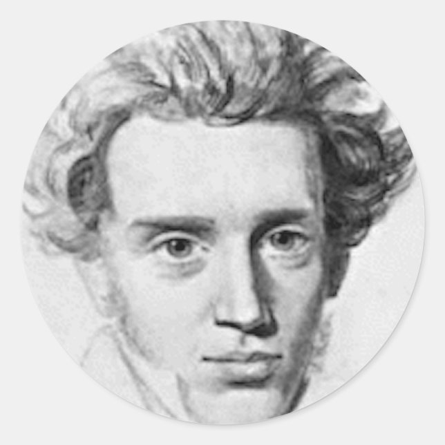 Sticker Rond Soren Kierkegaard, philosophe (Devant)