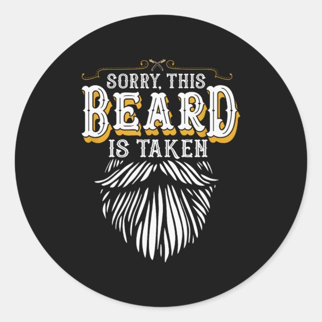 Sticker Rond Sorry This Beard Is Taken Country Retro Valentines (Devant)