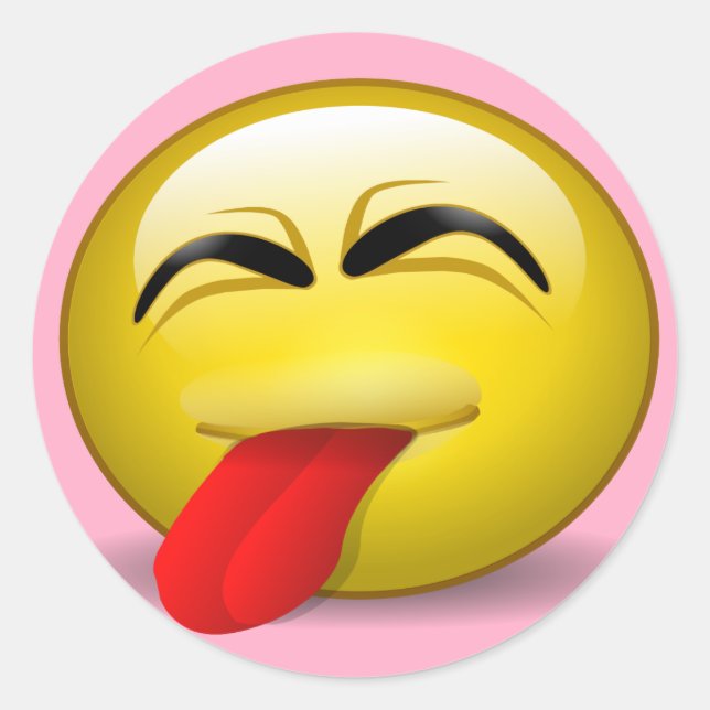 Sticker Rond Sortie de langue (Devant)